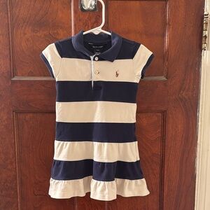 Ralph Lauren 3T Polo Dress in Navy&Cream Stripes, Exclnt Cndtn. 15%offw2+bndle